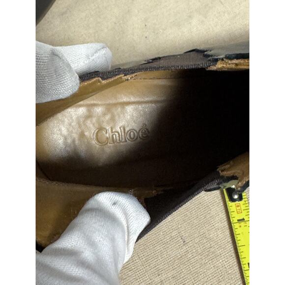 Chloé Ankle Boots Womens Size 39.5 Black Leather Chelsea Scalloped Made in Italy - Picture 14 of 15